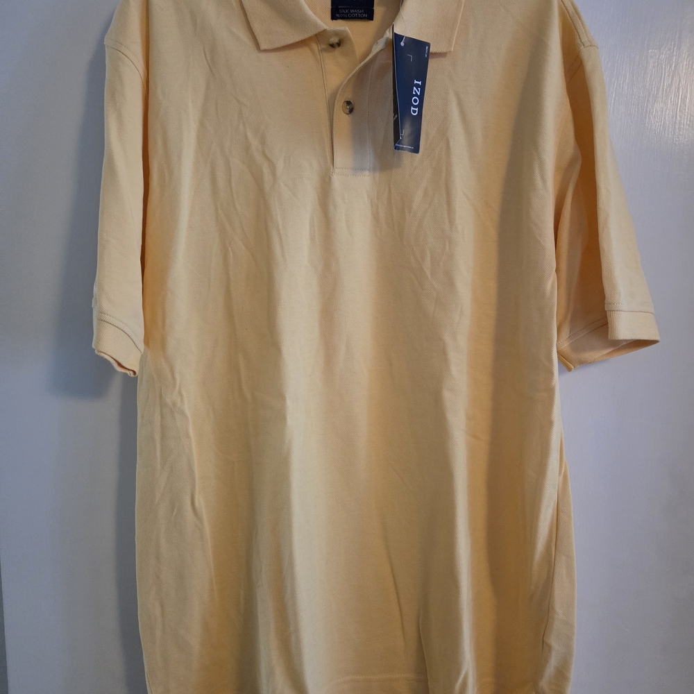NWT IZOD Men's Light Yellow Polo Shirt